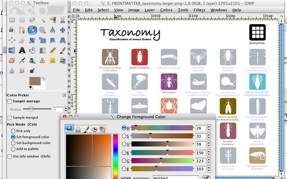 Using the Color Picker in GIMP