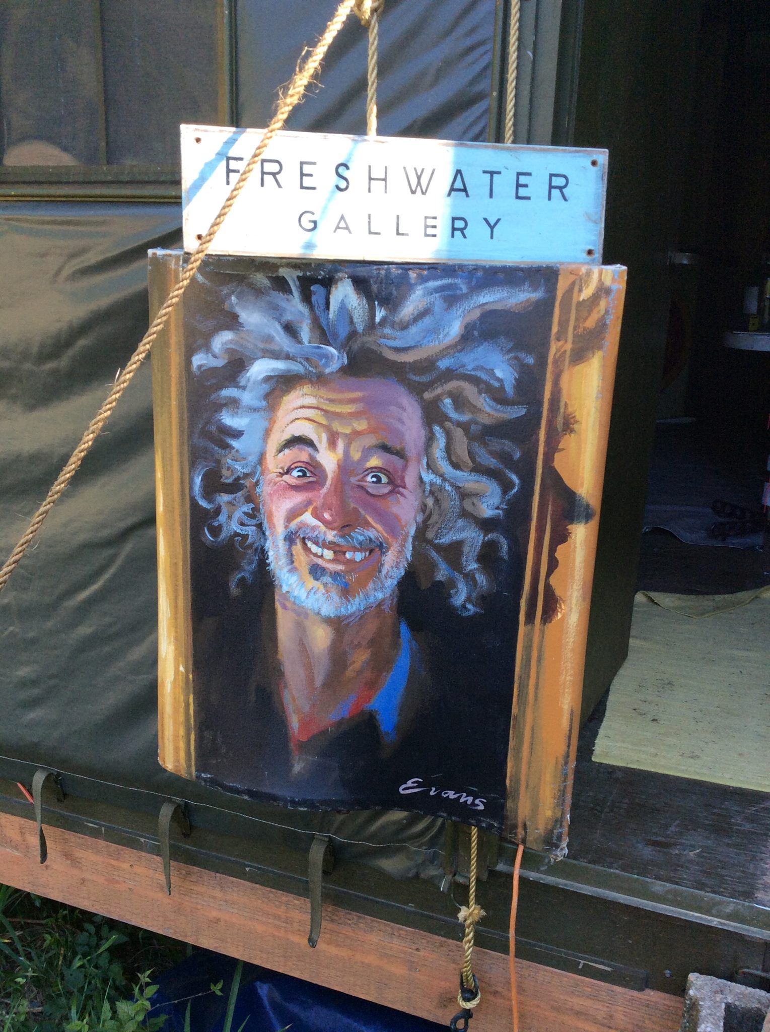 Freshwater Gallery Signage and Self Portrait